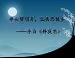 举头望明月打一词语,月明思乡情
